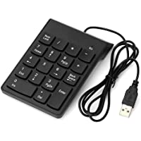 kkmoon Cable USB numérico de Slim Mini Número Pad digital 18 teclas Compatible con Laptop PC portátil de escritorio